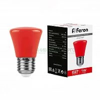 Лампа светодиодная Feron LB-372 Колокольчик E27 1W красный 25911