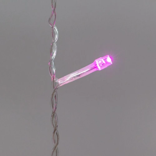 Гирлянда светодиодная "Светодиодный Дождь" 3х2м LED роз. 12Вт 230В IP20 свечение с динамикой прозр. провод Neon-Night 235-097 фото 3