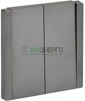 Выключатель проходной 2-кл. СП FORTE&PIANO 10А FP507 сталь IEK FP-V22-0-10-1-K46