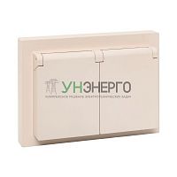 Розетка 2-м СП Эпика 16А IP44 с заземл. защ. шторки с рамкой с крышками механизм крем. EKF UP1-SOI-211-44 Розетка 2-м СП Эпика 16А IP44 с заземл. защ. шторки с рамкой с крышками механизм крем. EKF UP1-SOI-211-44