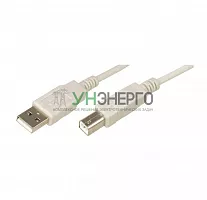 Шнур USB 2.0 (USB А-USB В) 1.8м бел. Rexant 18-1104