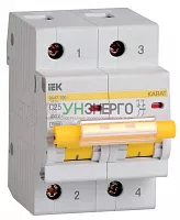 Выключатель автоматический модульный 2п C 25А 10кА ВА47-100 IEK MVA40-2-025-C Выключатель автоматический модульный 2п C 25А 10кА ВА47-100 IEK MVA40-2-025-C