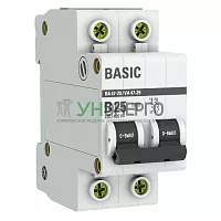 Выключатель автоматический модульный 2п B 25А 4.5кА ВА 47-29 Basic EKF mcb4729-2-25-B Выключатель автоматический модульный 2п B 25А 4.5кА ВА 47-29 Basic EKF mcb4729-2-25-B