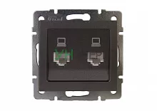 Механизм розетки компьютерной 2-м Rain RJ45 матов. черн. графит LEZARD 703-4188-141