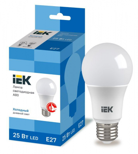 Лампа LED A80 шар 25Вт 230В 6500К E27 IEK LLE-A80-25-230-65-E27