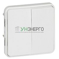 Переключатель проходной 2-кл. СП Plexo 10А IP55 250В 10AX антибактер. покрытие механизм бел. Leg 070726