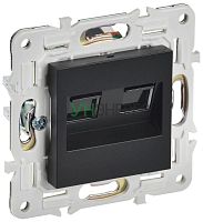 Розетка компьютерная двойн. RJ45 кат.6 SKANDY SK-K04Bl черн. IEK SK-K20-2-K02