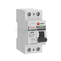Выключатель дифференциального тока (УЗО) 2п 40А 30мА тип AC 6кА ВД-100 электромех. PROxima EKF elcb-2-6-40-30-em-pro