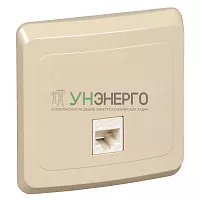 Розетка компьютерная 1-м СП Этюд RJ45 кат.5E крем. SE KOMC-001K