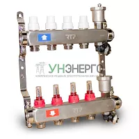 Группа коллекторная с расходомерами (евроконус 3/4дюйм) нерж. сталь SUS 304 1дюйм х4 выхода RTP 42496