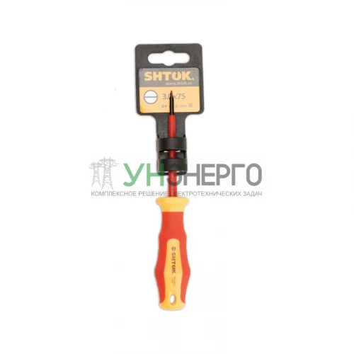 Отвертка 1000В SL 3х75мм (09207) SHTOK 376340 фото 3