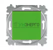 Выключатель кнопочный 1-кл. СП Levit IP20 зел./дым. черн. ABB 2CHH599145A6067