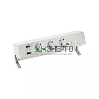 Блок розеточный настольный Simon 400 3х2P+E 2хUSB зарядное устройство адаптер для 2хRJ45 моноблок бел. Simon 42523020-130