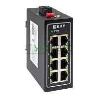 Коммутатор неуправляемый промышленный U-8T 8 портов 10/100Base-T(X) RJ45 монтаж на DIN-рейку TSX EKF TSX-U-8T