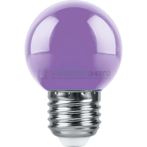 Лампа светодиодная Feron LB-37 Шарик E27 1W фиолетовый 38125 фото 2
