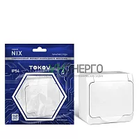 Розетка 1-м ОП Nix 16А IP54 250В с заземл. с крышкой бел. TOKOV ELECTRIC TKE-NX-R1Z-C01-IP54