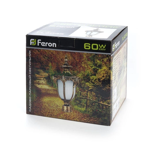 Светильник садово-парковый Feron PL4045 шестигранный на столб 60W 230V E27, черное золото 11425 фото 5
