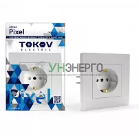 Розетка 1-м СП Pixel 16А IP20 с заземл. защ. шторки в сборе бел. TOKOV ELECTRIC TKE-PX-R1FZSF-C01