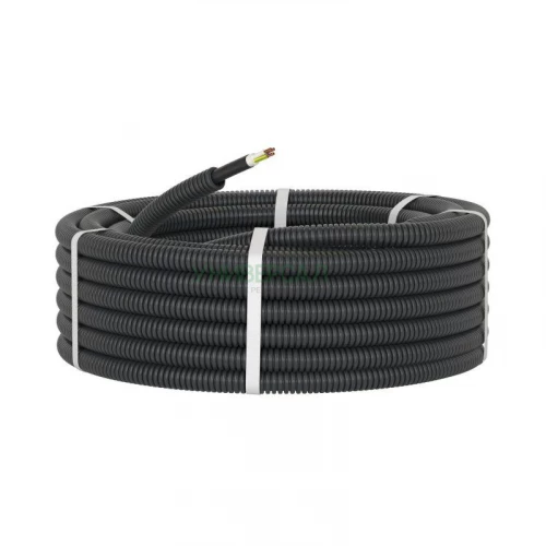 Труба гофрированная ПНД гибкая d16мм с кабелем ВВГнг(А)-LS 2.5х3 РЭК ГОСТ+ черн. (уп.25м) DKC 7S71625 фото 2