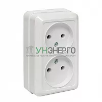 Розетка 2-м ОП Рим 10А IP20 без заземл. бел. EKF ENR10-102-10 Розетка 2-м ОП Рим 10А IP20 без заземл. бел. EKF ENR10-102-10