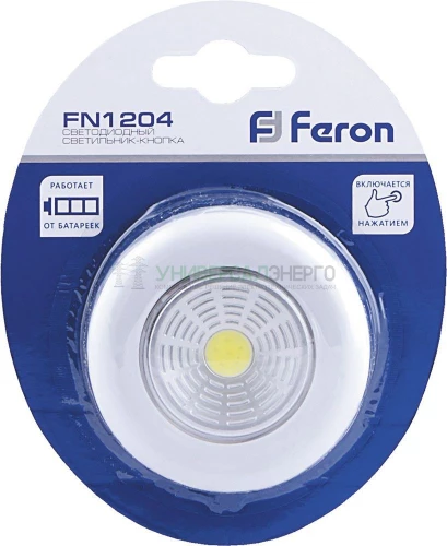 Светодиодный светильник-кнопка Feron FN1204 (1шт в блистере), 2W, серебро 23374 фото 2