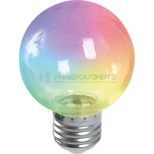 Лампа светодиодная Feron LB-371 Шар прозрачный E27 3W RGB плавная смена цвета 38133 фото 2
