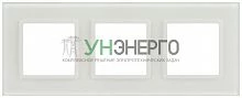 Рамка 3-м Elegance 14-5103-01М для розеток и выключателей стекло матов. бел. Эра Б0065836