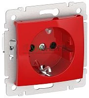 Розетка 1-м СП IEKVALENA 16А IP20 с заземл. с защ. шторками механизм красн. IEK 6943271