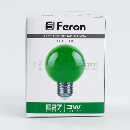 Лампа светодиодная Feron LB-371 Шар E27 3W зеленый 25907 фото 4