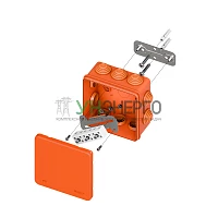 Коробка огнестойкая E45 100х100х50мм IP55 с клеммниками 6 полюсов 0.5-6кв.мм HF EKF plc-kmfr-100-606