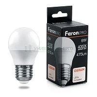 Лампа светодиодная Feron.PRO LB-1406 Шарик E27 6W 4000K 38069