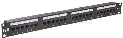 Патч-панель 1U кат.6 UTP 24 порта (Dual IDC) ITK PP24-1UC6U-D05