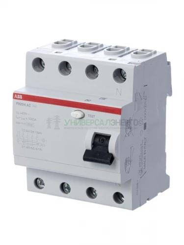 Выключатель дифференциального тока (УЗО) 4п 63А 300мА тип AC FH204AC-63/0.3 4мод. ABB 2CSF204003R3630 фото 2