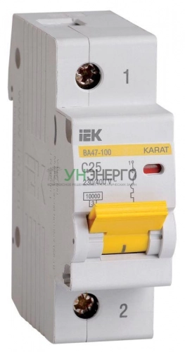 Выключатель автоматический модульный 1п C 25А 10кА ВА47-100 KARAT IEK MVA40-1-025-C