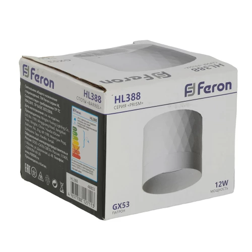 Светильник потолочный Feron HL388  GX53 12W 230V, белый 48803 фото 9