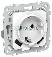 Розетка 1-м СП FLITE РСЮша11-1-ФлБ 16А с USB A+A 3.1А с заземл. с защ. шторками безвинтовое крепление механизм бел. IEK FI-R14-16-1-U21-D31-K01 Розетка 1-м СП FLITE РСЮша11-1-ФлБ 16А с USB A+A 3.1А с заземл. с защ. шторками безвинтовое крепление механизм бел. IEK FI-R14-16-1-U21-D31-K01