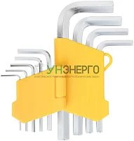 Ключ шестигранный 1.5-10мм в пластик. держателе CrV сталь (уп.9шт) FIT 64186