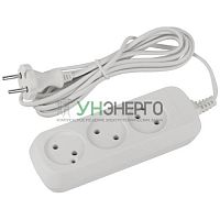 Удлинитель 3х3м без заземл. 6А IP20 GREEN LINE UDL-6-330 ШВВП 2х0.75 Эра Б0065041