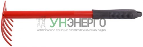 Грабли мини 6 зубьев с ручкой цельнометал. 76850 фото 5