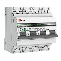 Выключатель автоматический модульный 4п C 40А 4.5кА ВА 47-63 PROxima EKF mcb4763-4-40C-pro