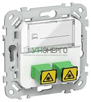 Розетка 2-м СП FLITE РОВ-2-ФлБ оптоволокон. механизм бел. IEK FI-KO20-K01