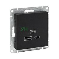 Розетка СП Эпика USB-A+С механизм черн. EKF UP1-SOB-USBA+USBC Розетка СП Эпика USB-A+С механизм черн. EKF UP1-SOB-USBA+USBC
