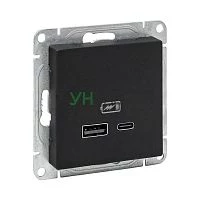 Розетка СП Эпика USB-A+С механизм черн. EKF UP1-SOB-USBA+USBC Розетка СП Эпика USB-A+С механизм черн. EKF UP1-SOB-USBA+USBC