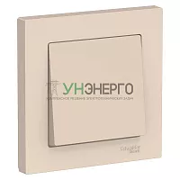 Выключатель 1-кл. СП AtlasDesign 10А IP20 (сх. 1) 10AX в сборе беж. SE ATN000212