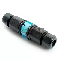 Соединитель-коннектор LD540  разъемный с замком 3-контактный, с пружинным контактом IP68, черный 49193