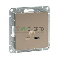 Розетка СП Эпика USB-C быстрая механизм шампань EKF UP1-SOC-USBCF Розетка СП Эпика USB-C быстрая механизм шампань EKF UP1-SOC-USBCF