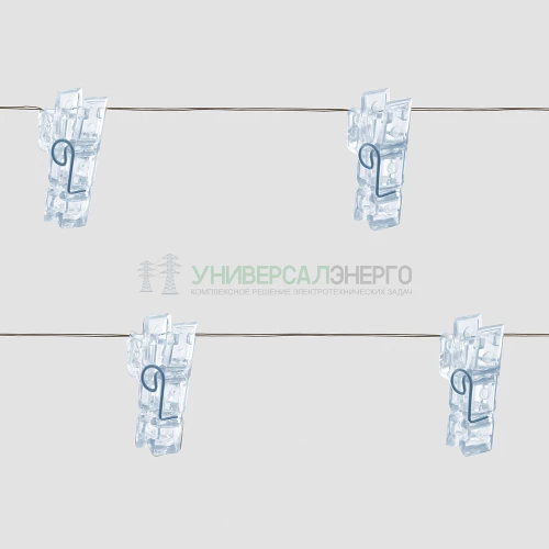 Гирлянда линейная Feron CL574 Прищепки, статичная, 4.5м USB 5000K , прозрачный шнур 41653 фото 2