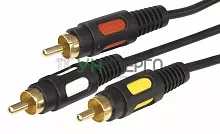 Шнур 3RCA Plug - 3RCA Plug 5м (GOLD) Rexant 17-0215