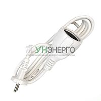 Удлинитель-шнур 1х3м без заземл. 10А IP20 ПВС 2х1 бел. DOMTOK 2336 Удлинитель-шнур 1х3м без заземл. 10А IP20 ПВС 2х1 бел. DOMTOK 2336