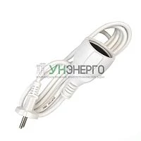 Удлинитель-шнур 1х3м без заземл. 10А IP20 ПВС 2х1 бел. DOMTOK 2336 Удлинитель-шнур 1х3м без заземл. 10А IP20 ПВС 2х1 бел. DOMTOK 2336